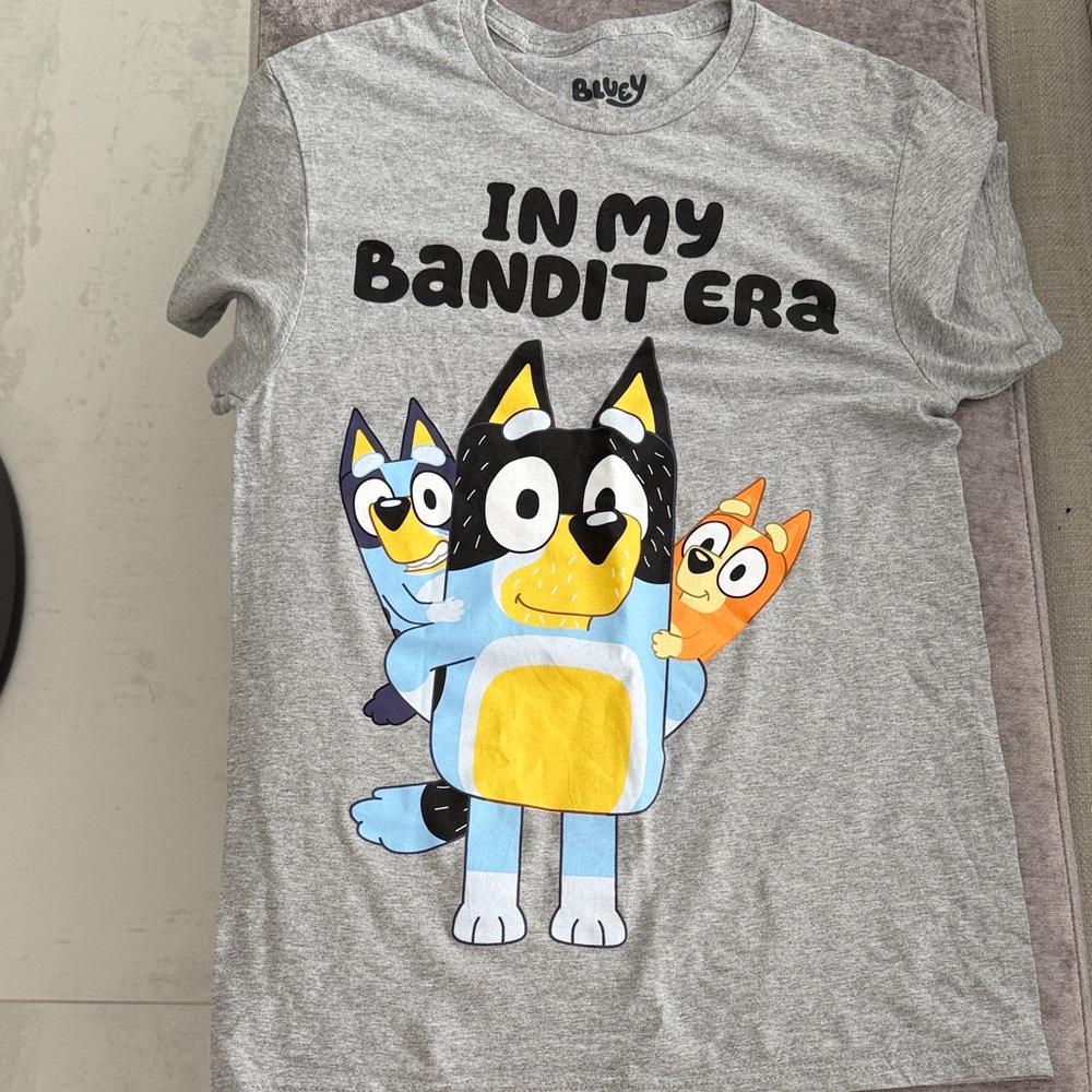 Bluey Gray Graphic T-Shirt Size E